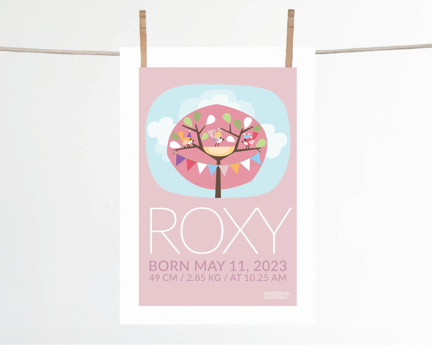 Little Pink Tree Party Birth Print