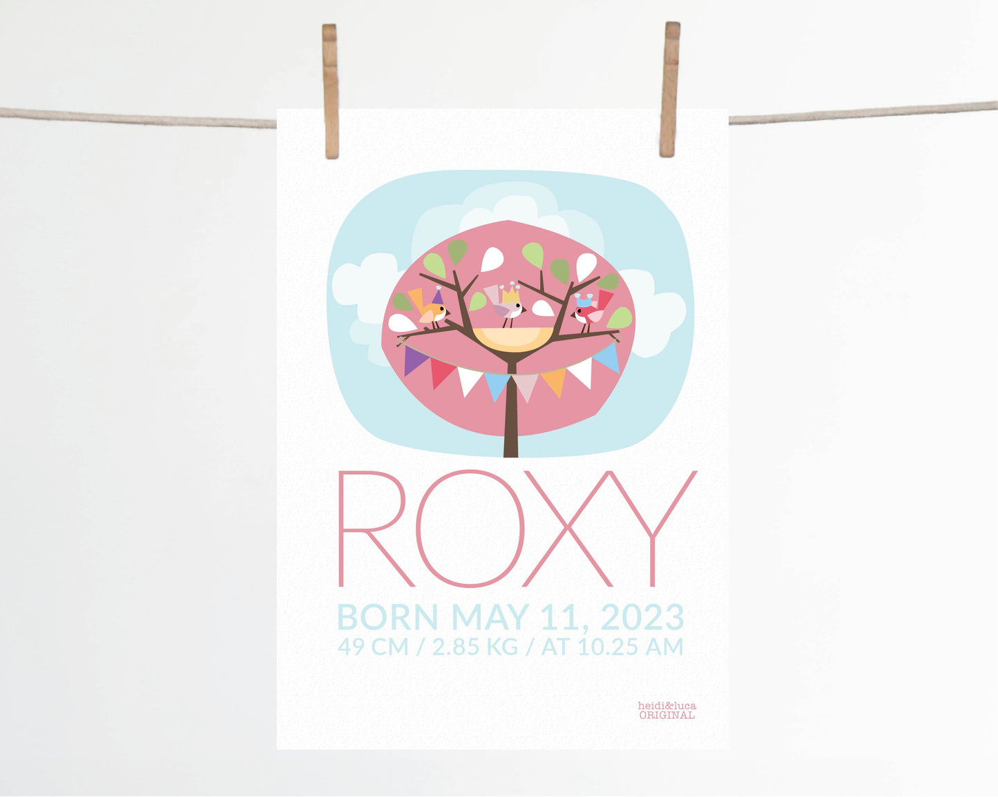 Little Pink Tree Party Birth Print