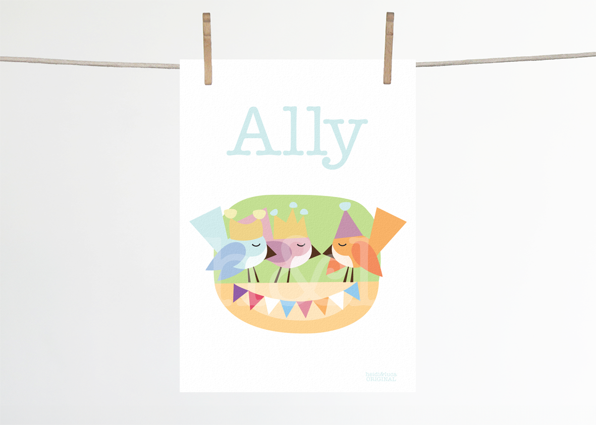 Little Birdies Name Print