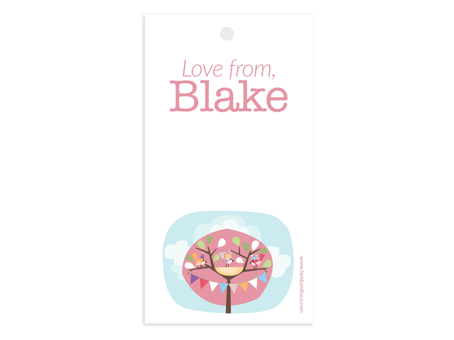 Little Pink Tree Party Gift Tag