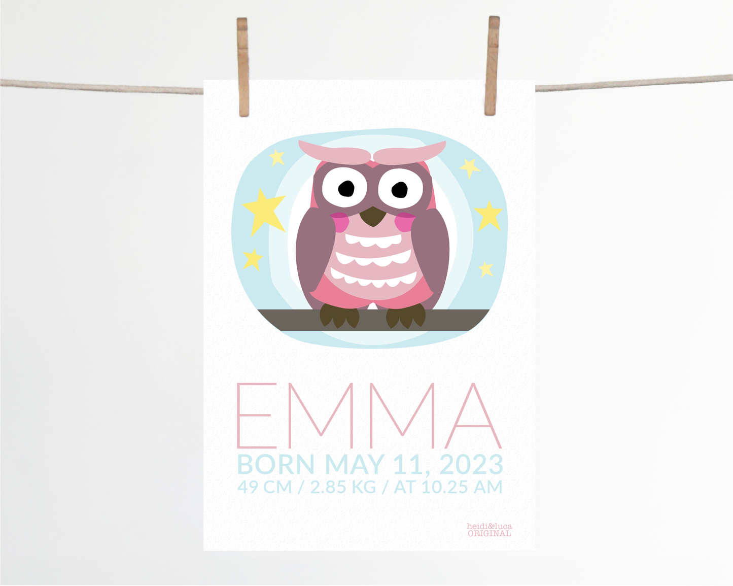 Cooky Owl Birth Print