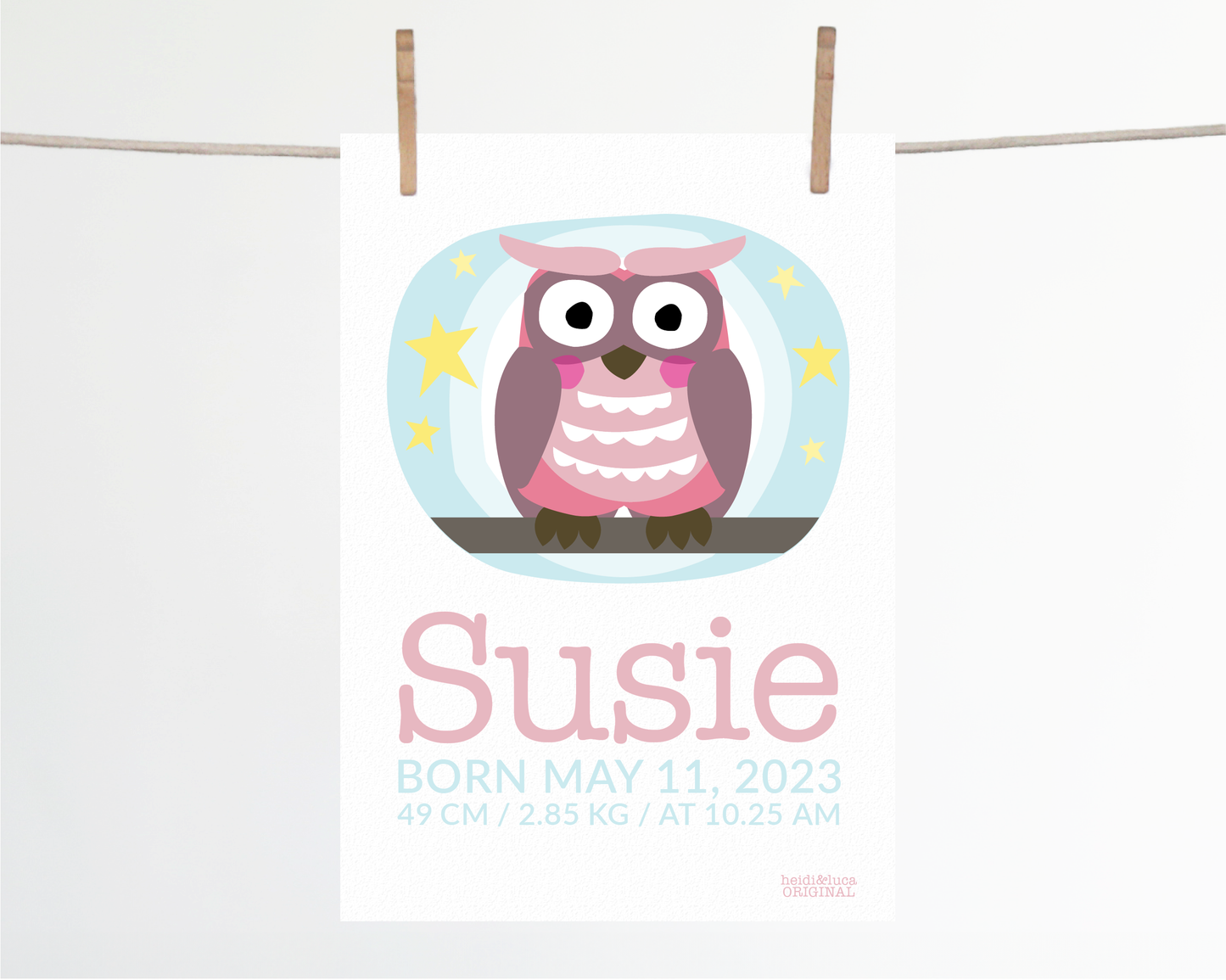 Cooky Owl Birth Print
