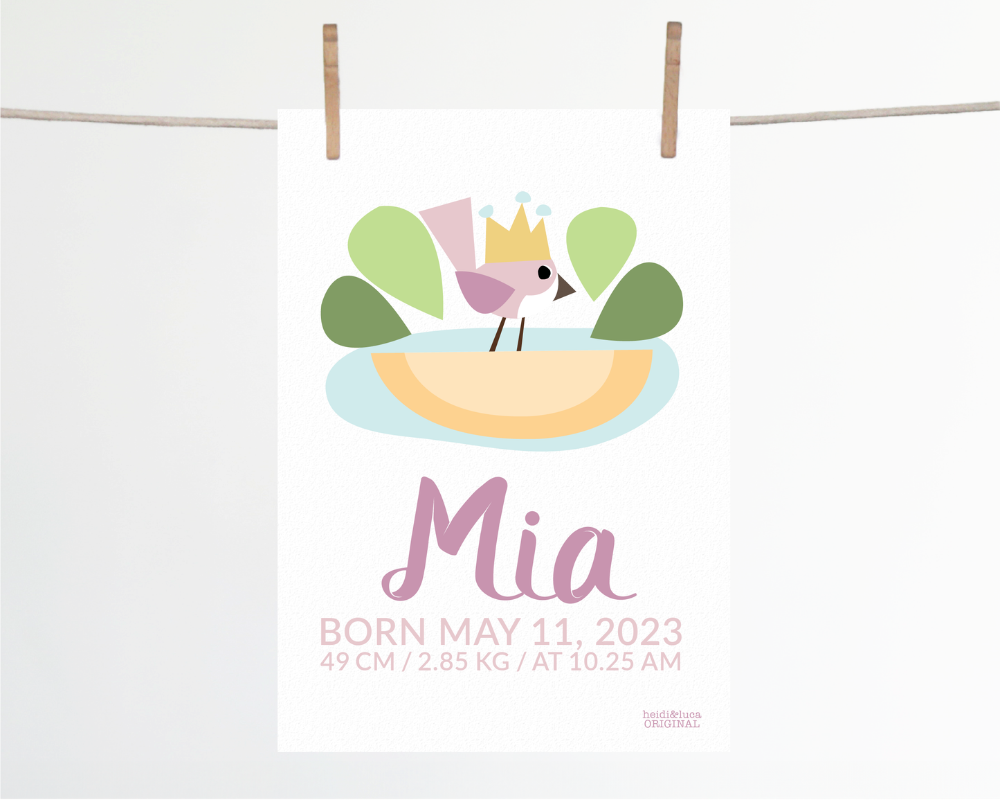 Holly Birth Print