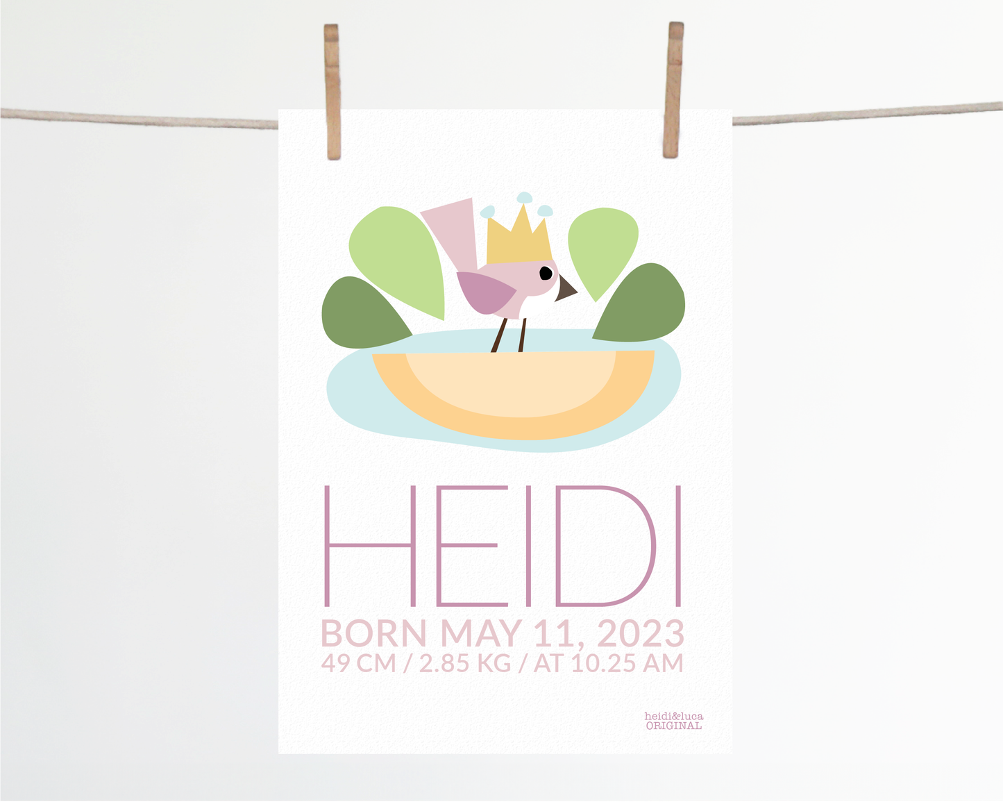 Holly Birth Print