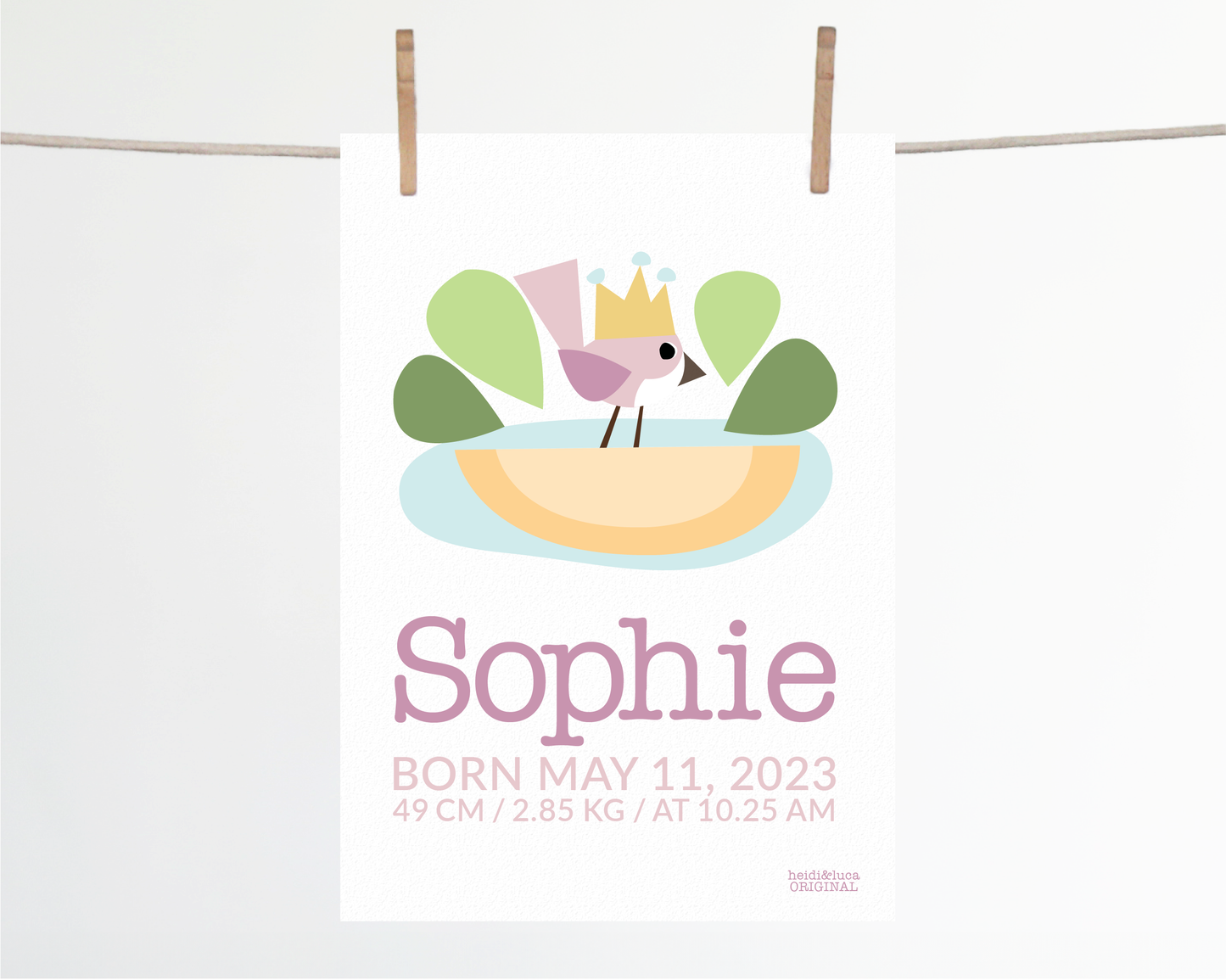 Holly Birth Print