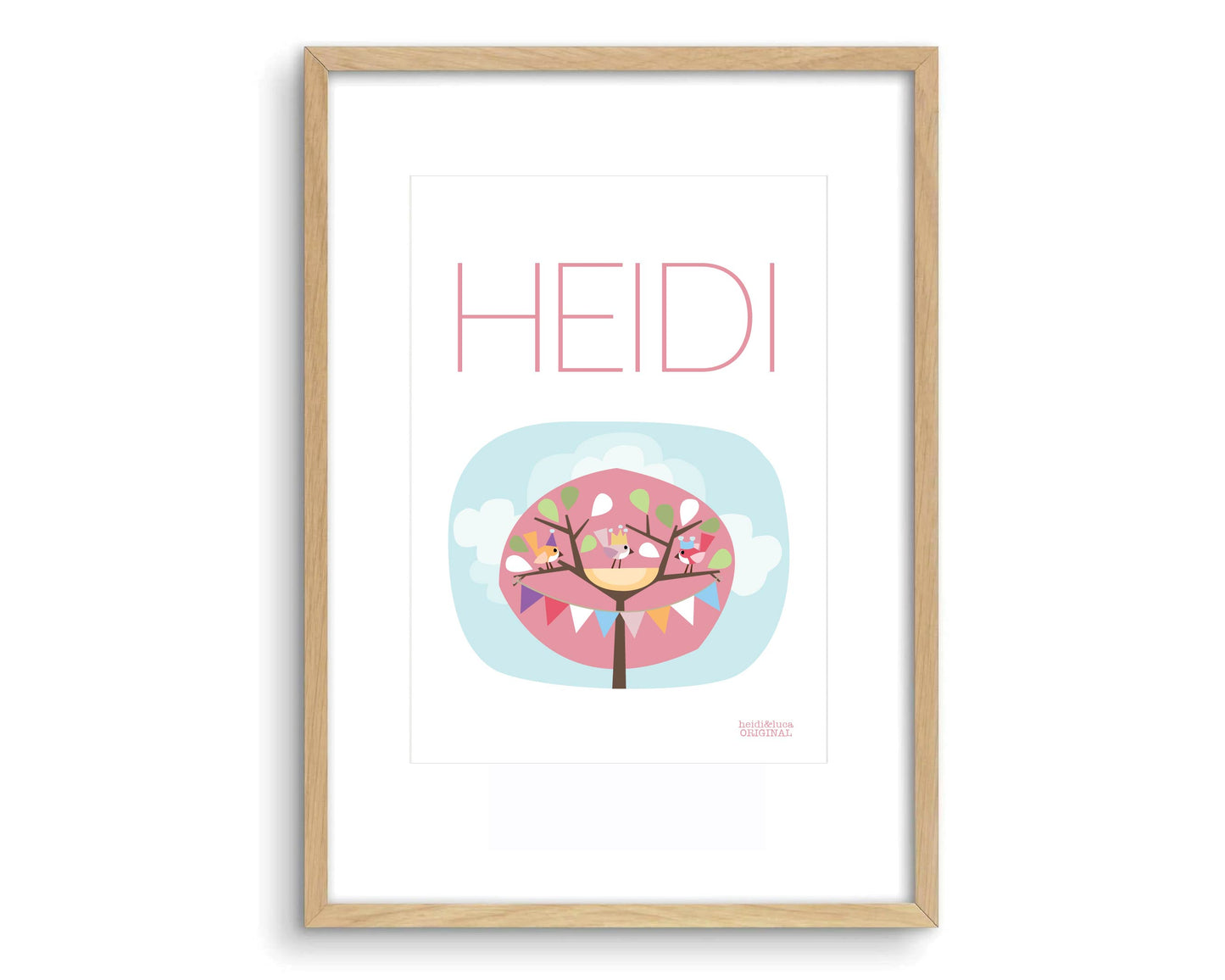 Little Pink Tree Party Name Print