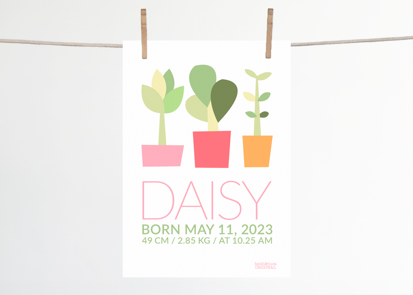 My Little Garden Birth Print