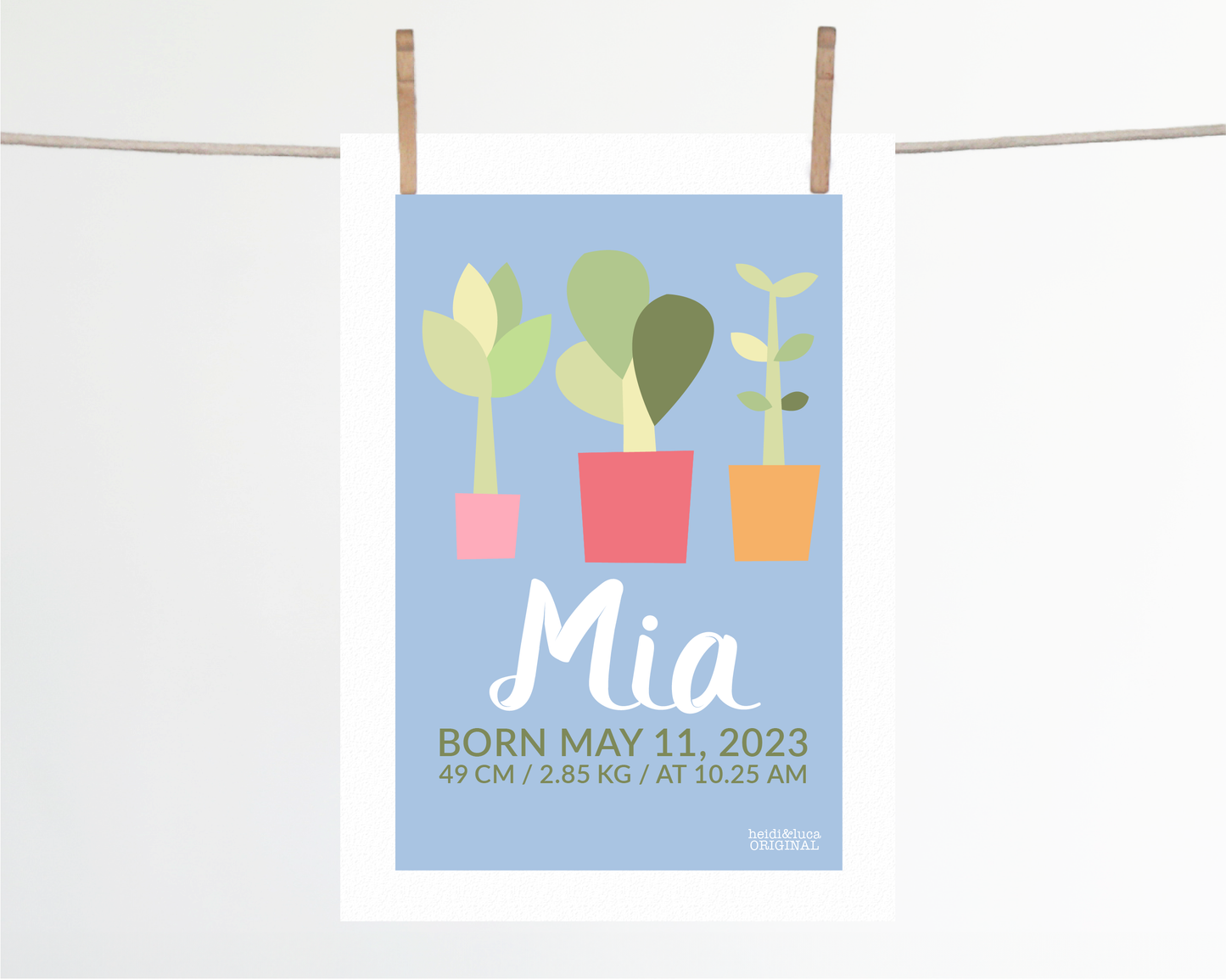 My Little Garden Birth Print