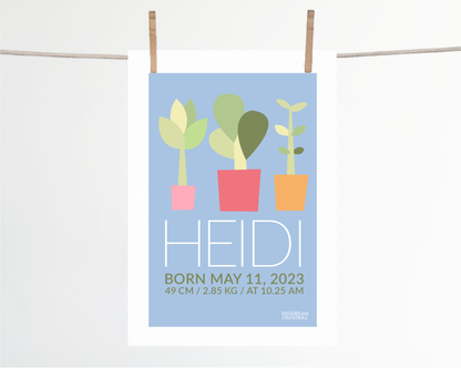 My Little Garden Birth Print