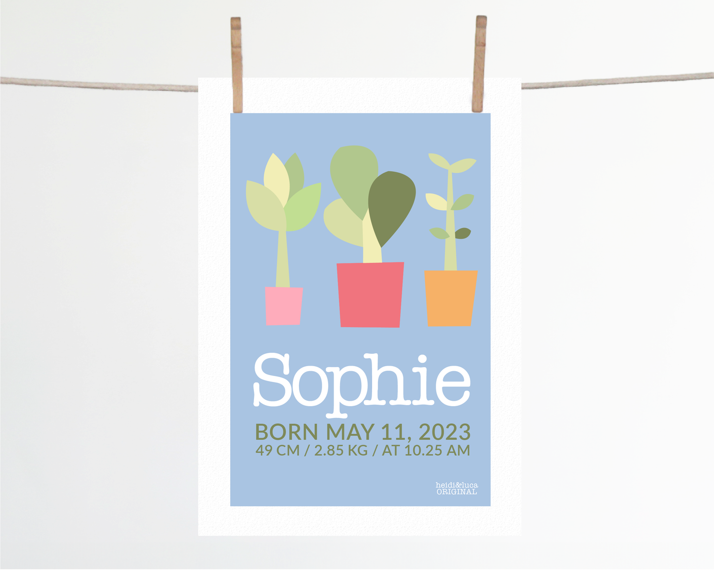 My Little Garden Birth Print